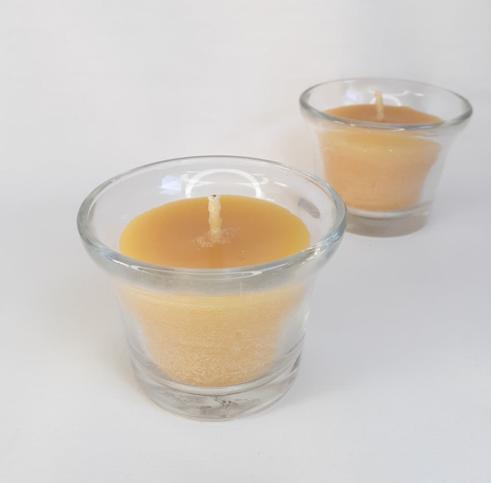 Pure Beeswax Glass Votives