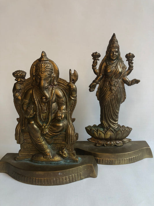 Brass Statue Set (Ganesh & Durga)