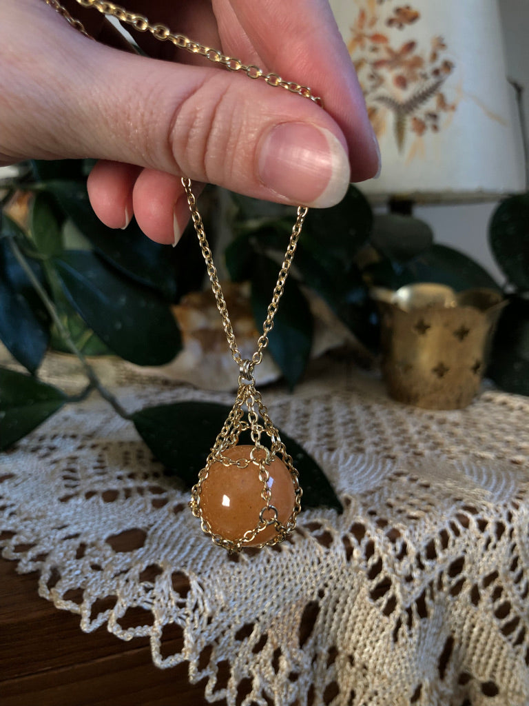 Handmade Orange Aventurine Necklace