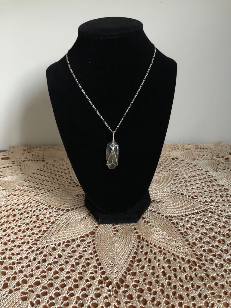 Handmade Rutilated Quartz Necklace (Silver)
