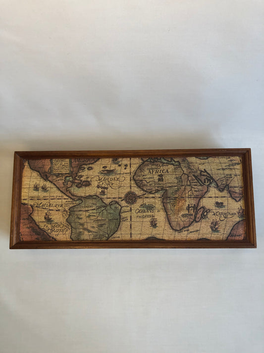 Wood Map Box