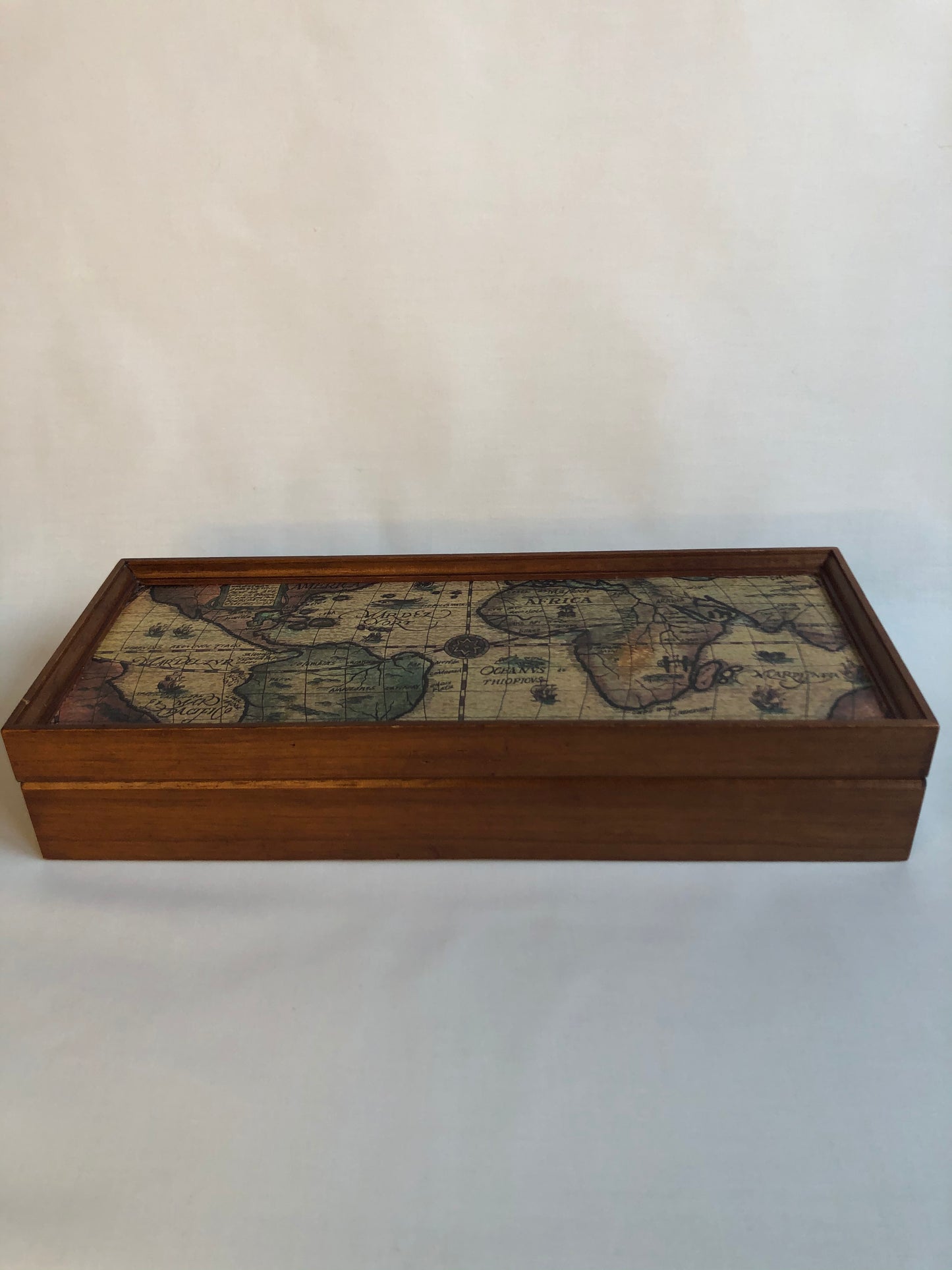 Wood Map Box